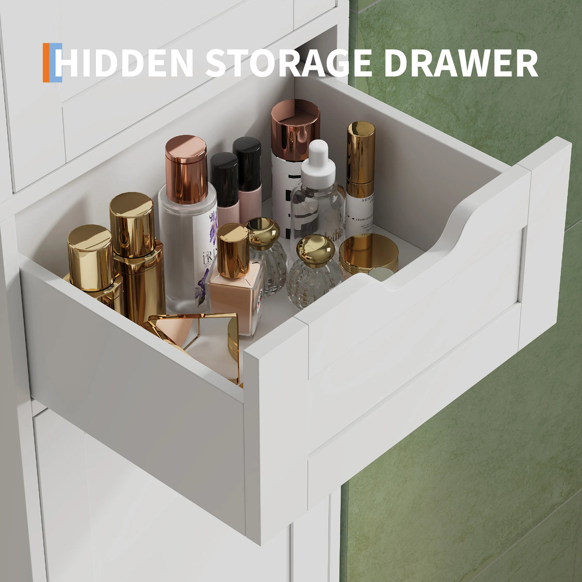 Slim Vertical Bathroom Storage Cabinet With Space Saving Organizer