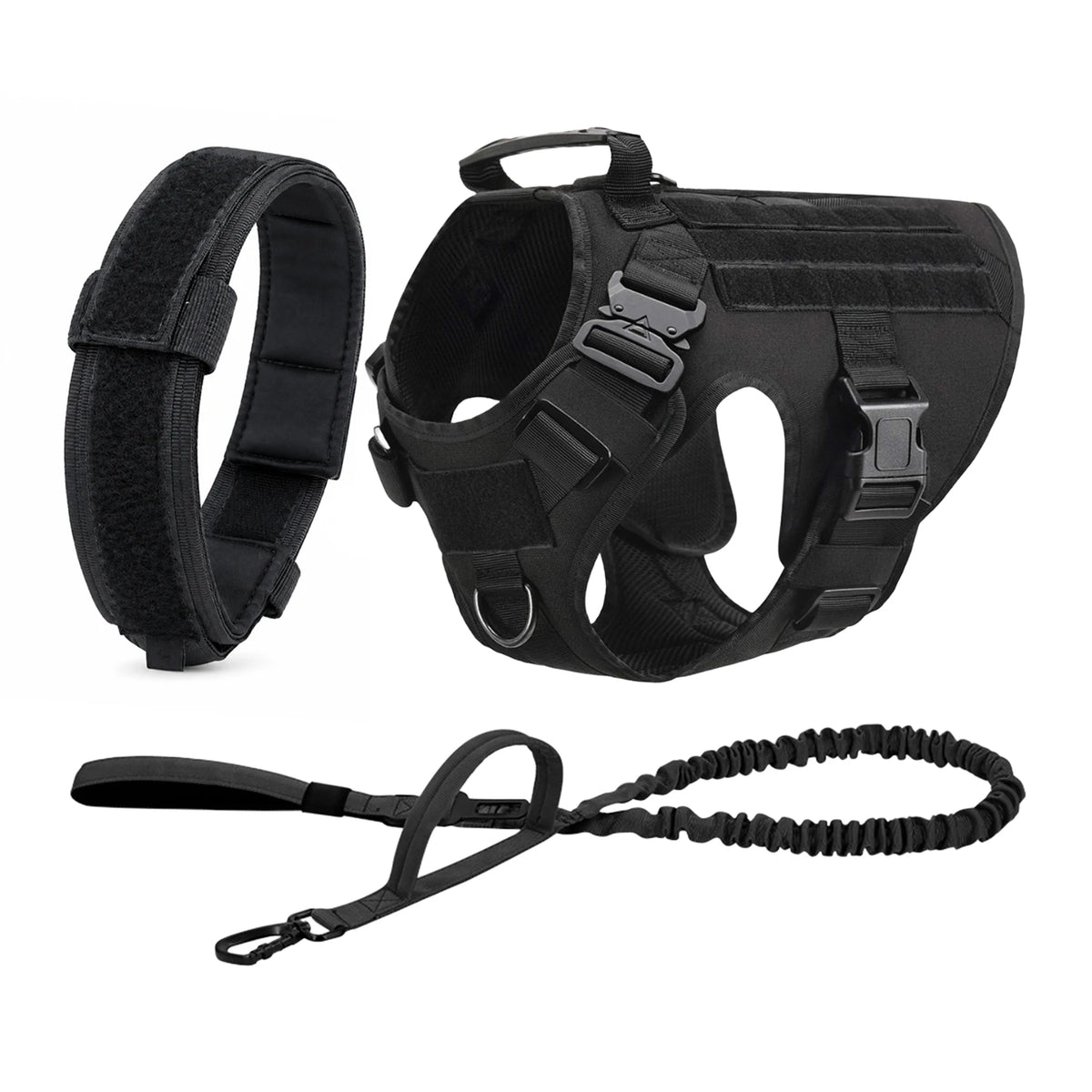 PETRAVEL Tactical Dog Harness with MOLLE Pouches for Training and Walking
