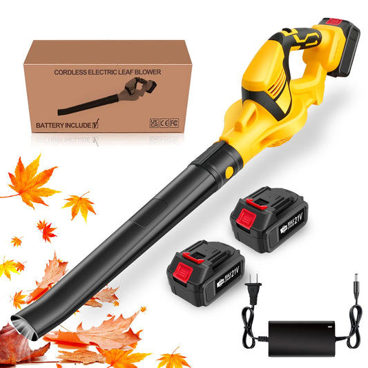 Cordless 21V Brushless Electric Leaf Blower For Yard Cleaning