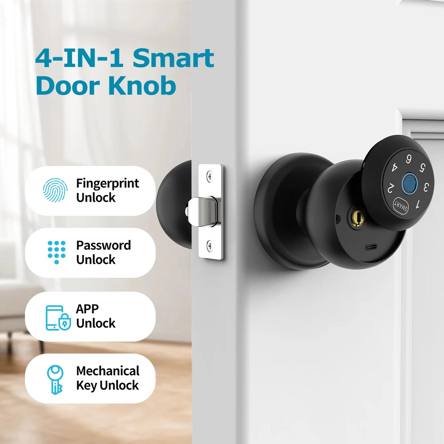 Viladepot Smart Door Lock With Fingerprint And App Control