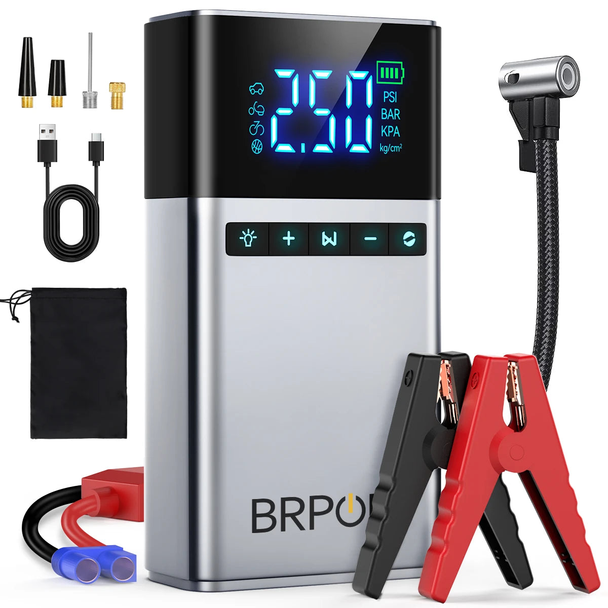 BIUBLE 4-In-1 Jump Starter Power Bank And Air Compressor