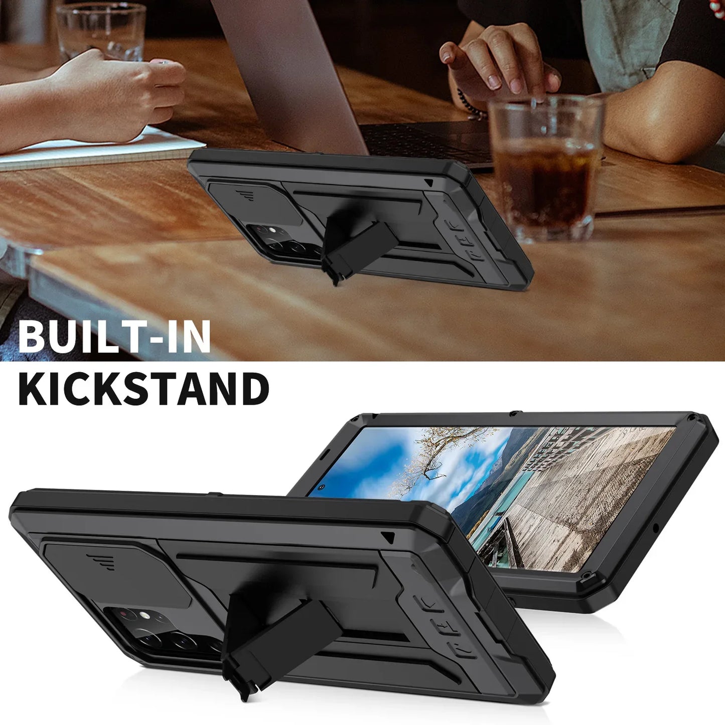 Rugged Full Body Case Samsung Galaxy S24 With Kickstand