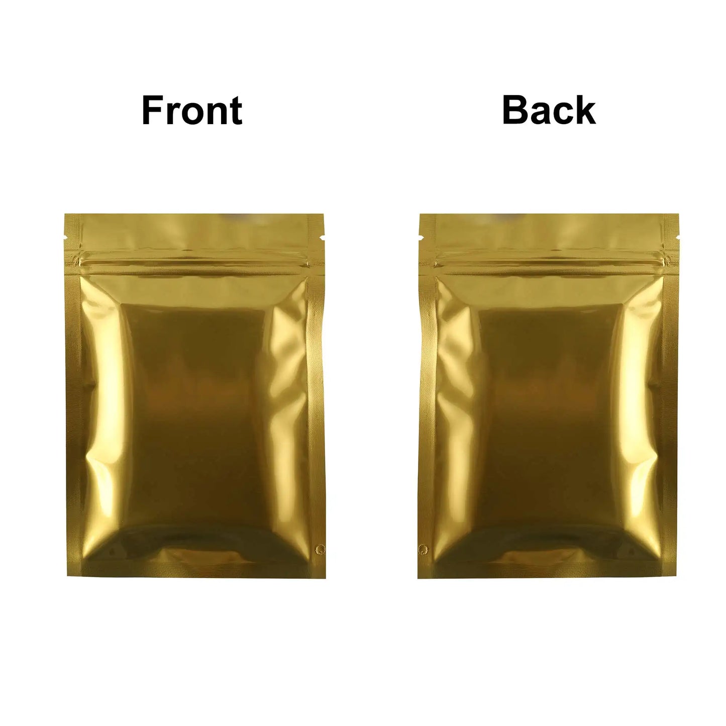 VoluPack Flat Aluminum Foil Mylar Ziplock Pouches Glossy Storage Bags