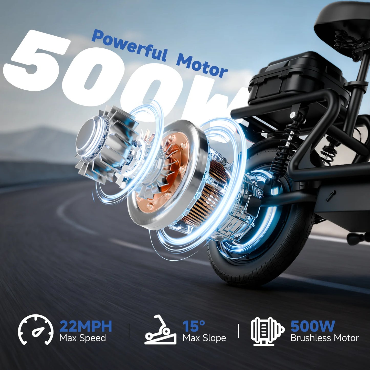 AOVOPRO 500W Foldable Electric Bicycle 28 Mile Range 22 MPH