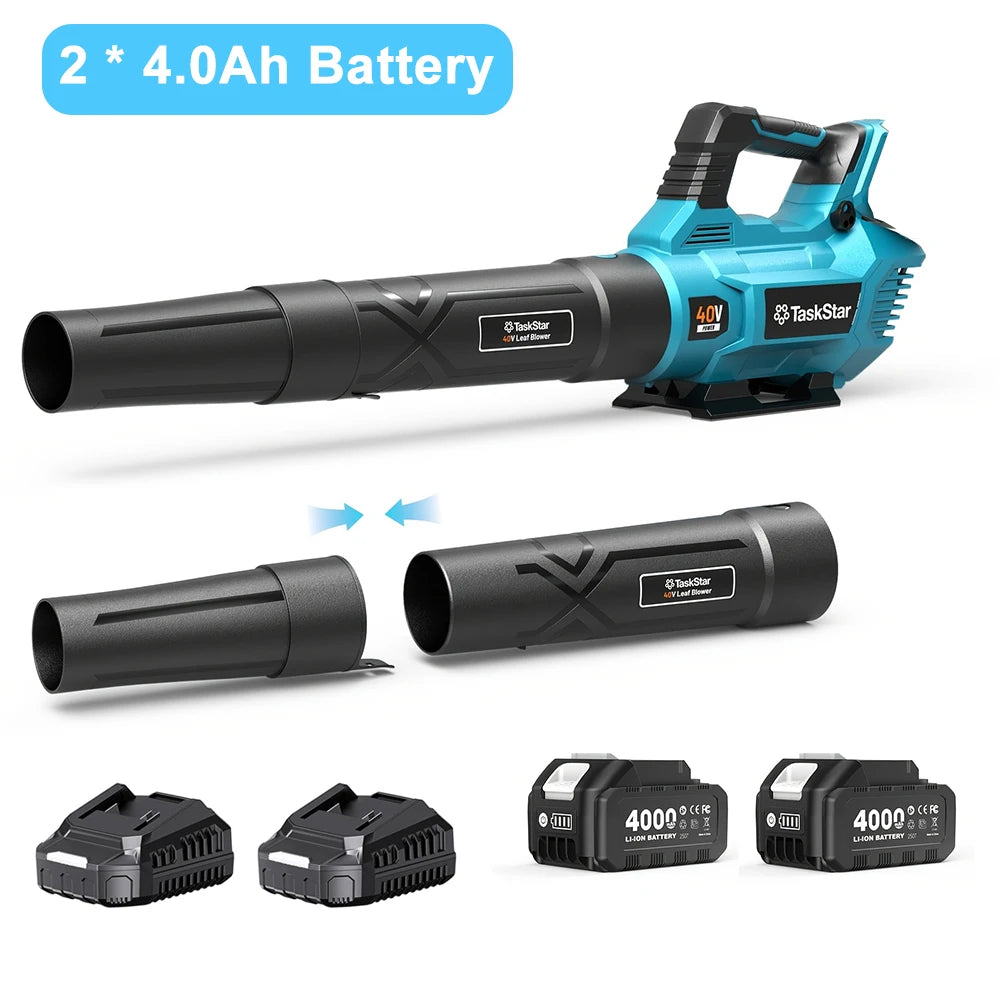 TaskStar 40V Electric Air Blower And Leaf Vacuum With Batteries