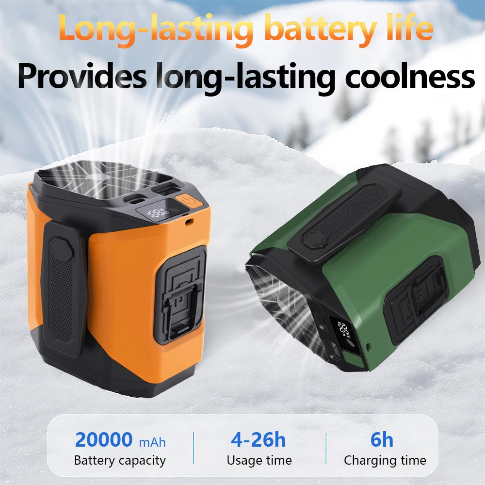 Portable Bladeless Waist Fan With USB Charging And Digital Display
