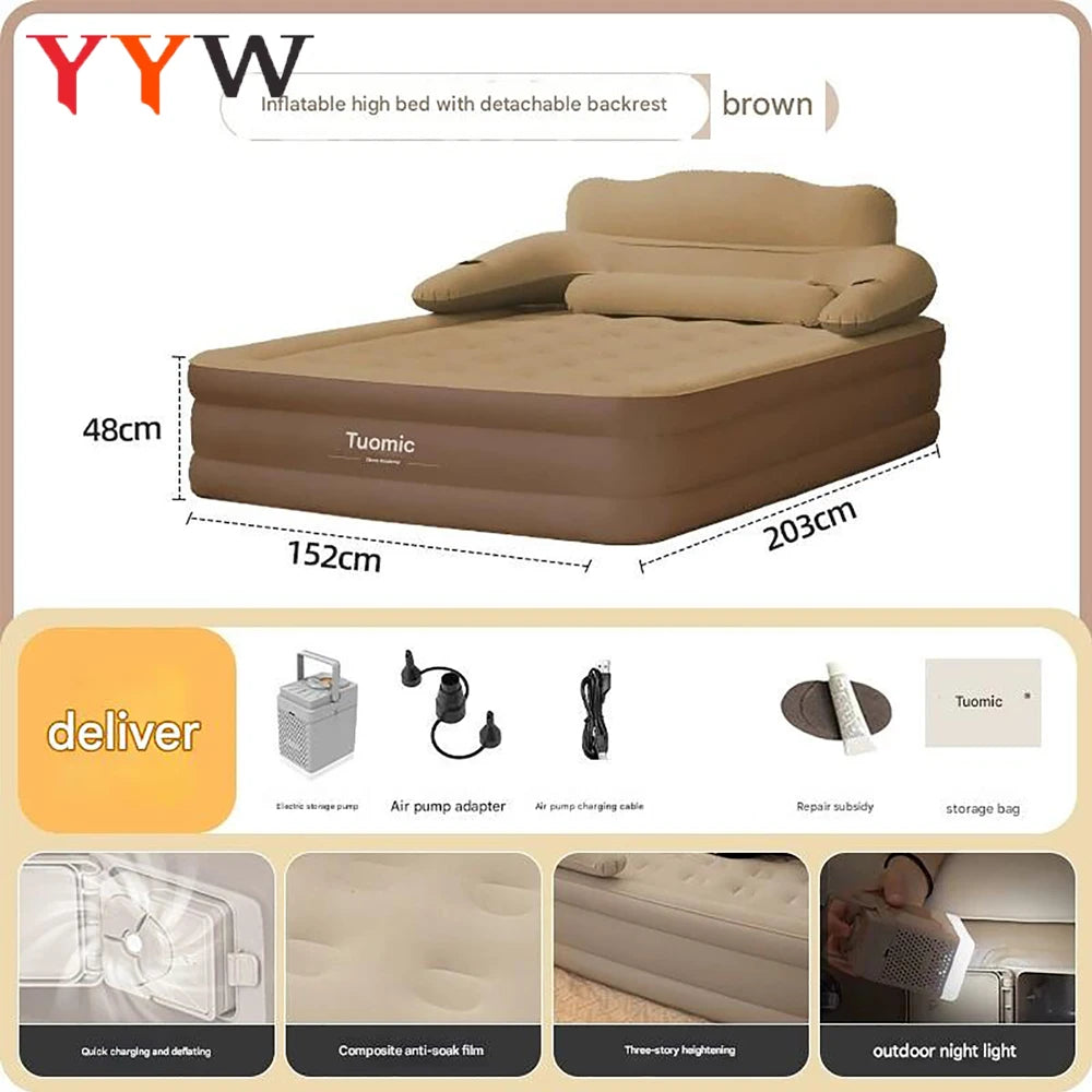 Folding Inflatable Air Mattress For Outdoor And Indoor Use