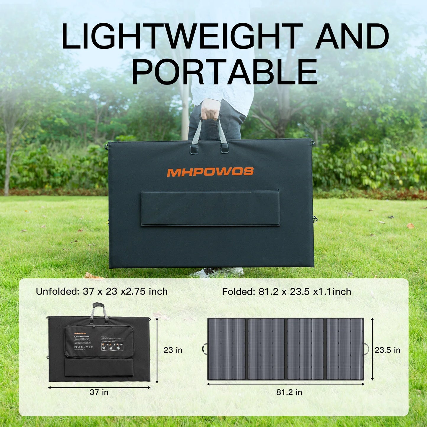 MHPOWOS Portable Solar Panel 400W For Power Stations And RVs