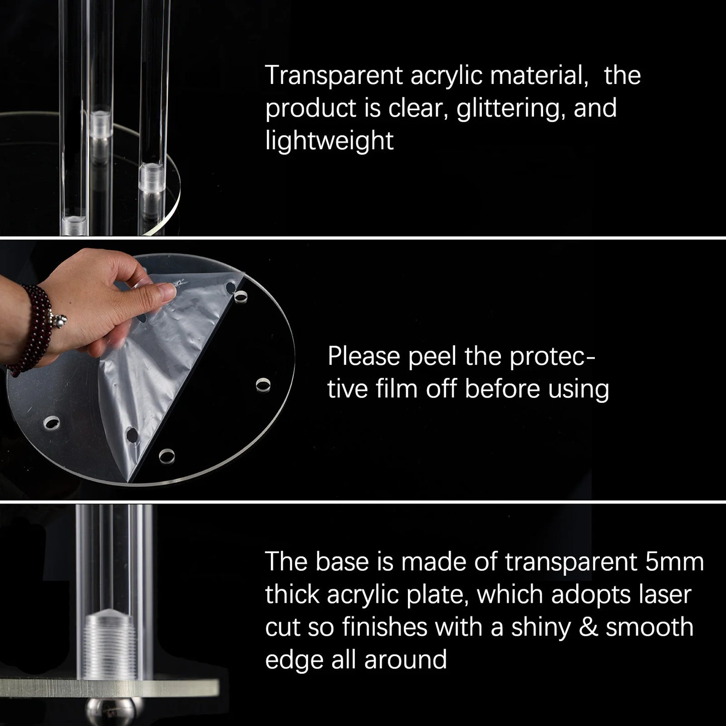 VINCIGANT 6-Arm Clear Candelabra Holder For LED Candles