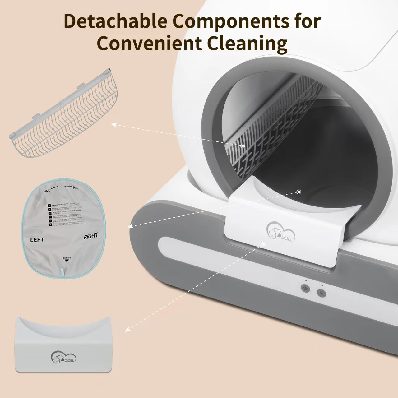 DOEL Self-Cleaning Cat Litter Box With App Control 2.4G WiFi