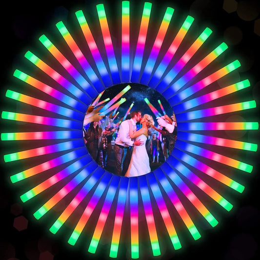 LED Foam Sticks 102Pcs Party Baton Wands With 3 Modes
