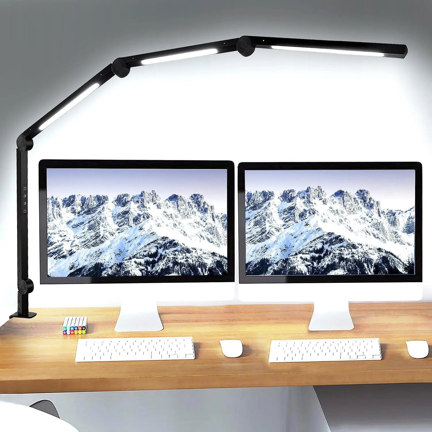 LED Desk Lamp With Clamp Swing Arm Four Color Modes