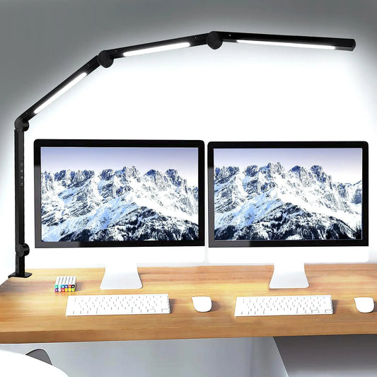 LED Desk Lamp With Clamp Swing Arm Four Color Modes