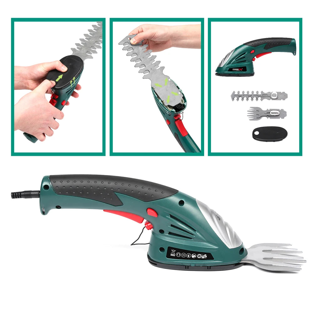 POSENPRO Cordless 2 In 1 Grass Shears And Hedge Trimmer
