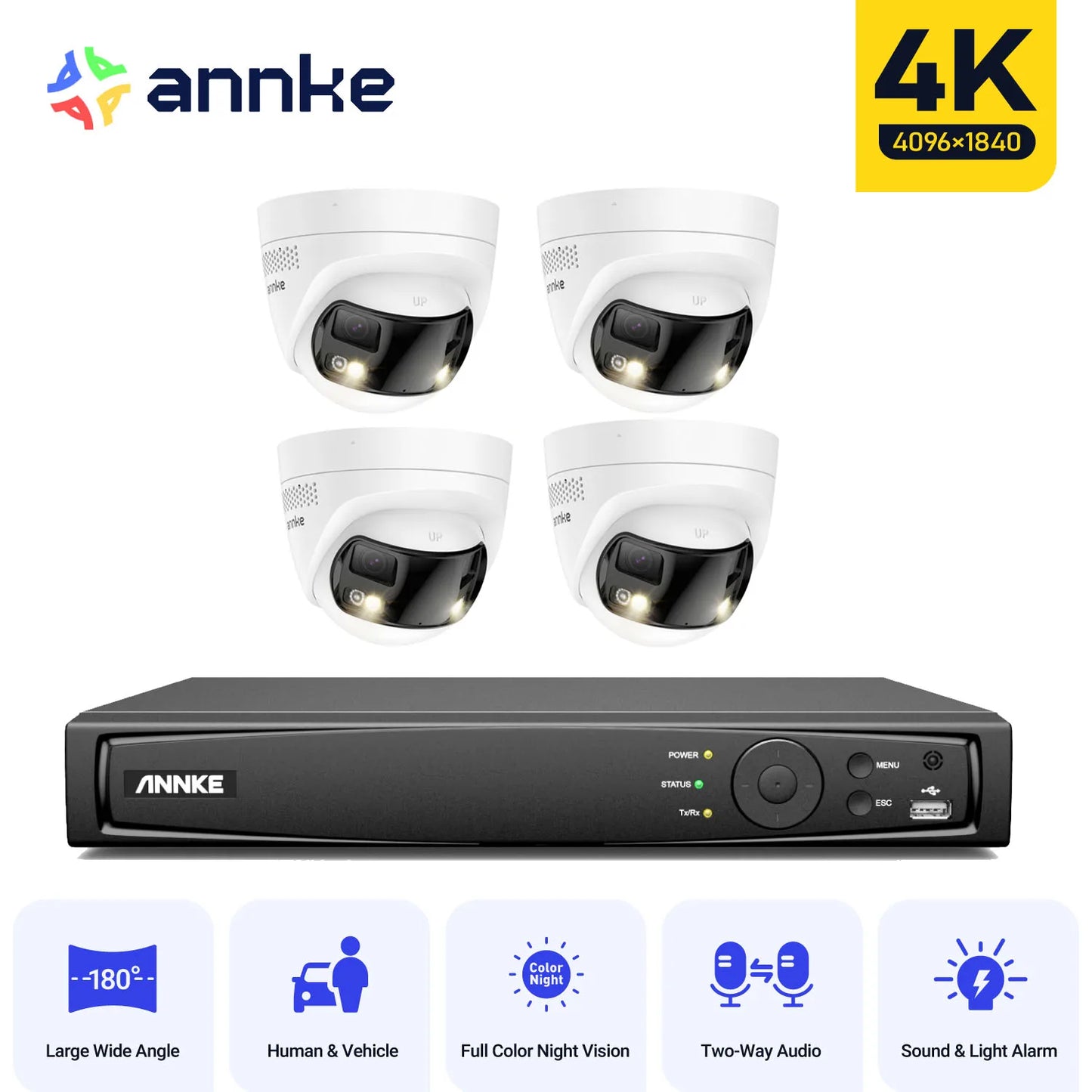 ANNKE 4K 8MP Panoramic Dual Lens Security Camera System