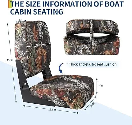 Low Back Fold Down Boat Seats For Fishing And Boating