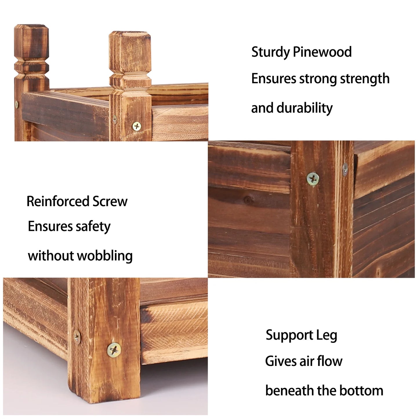 Wooden Raised Garden Bed Planter For Indoor And Outdoor Use