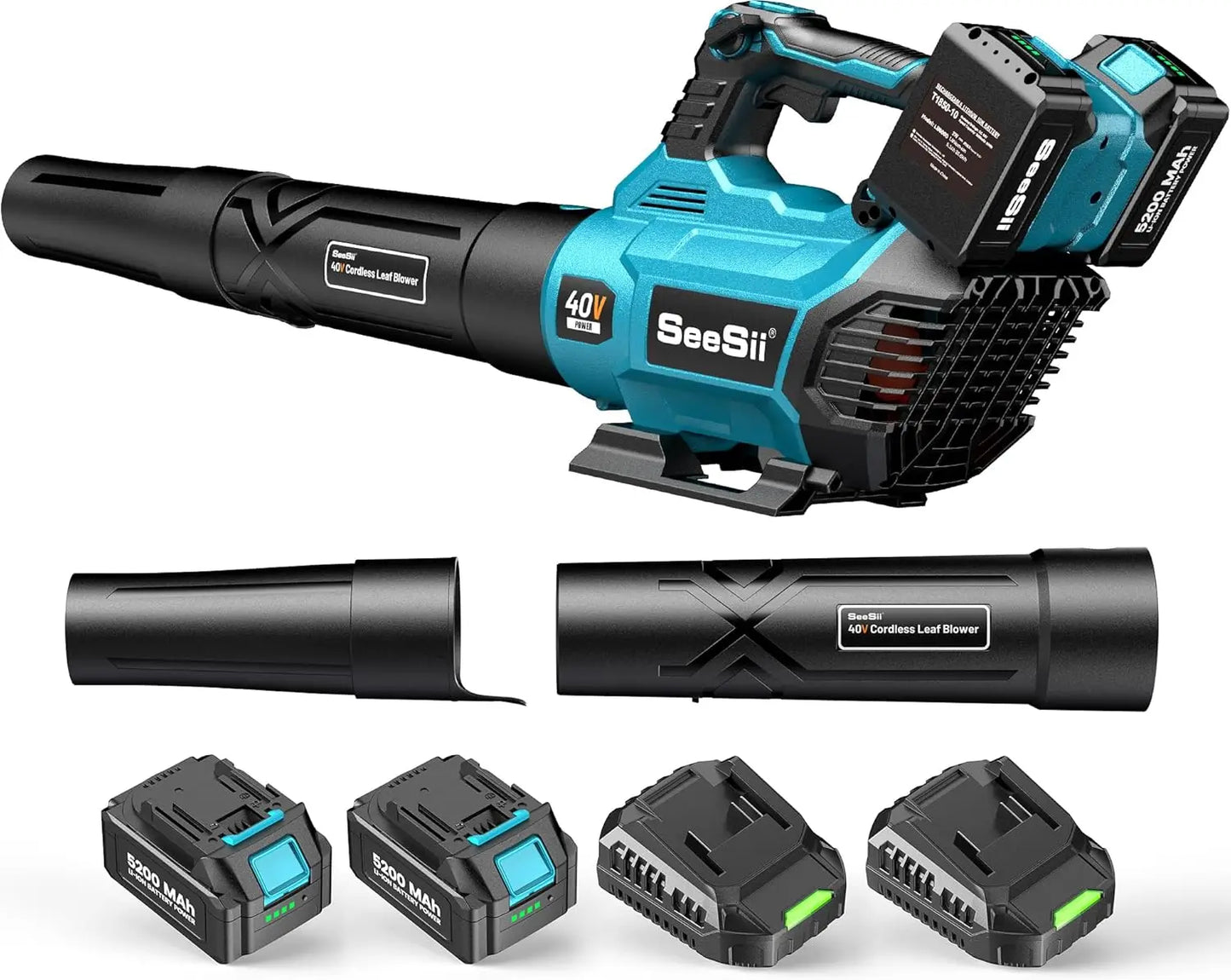 Seesii 40V Brushless Electric Turbo Blower Cordless Leaf Blower