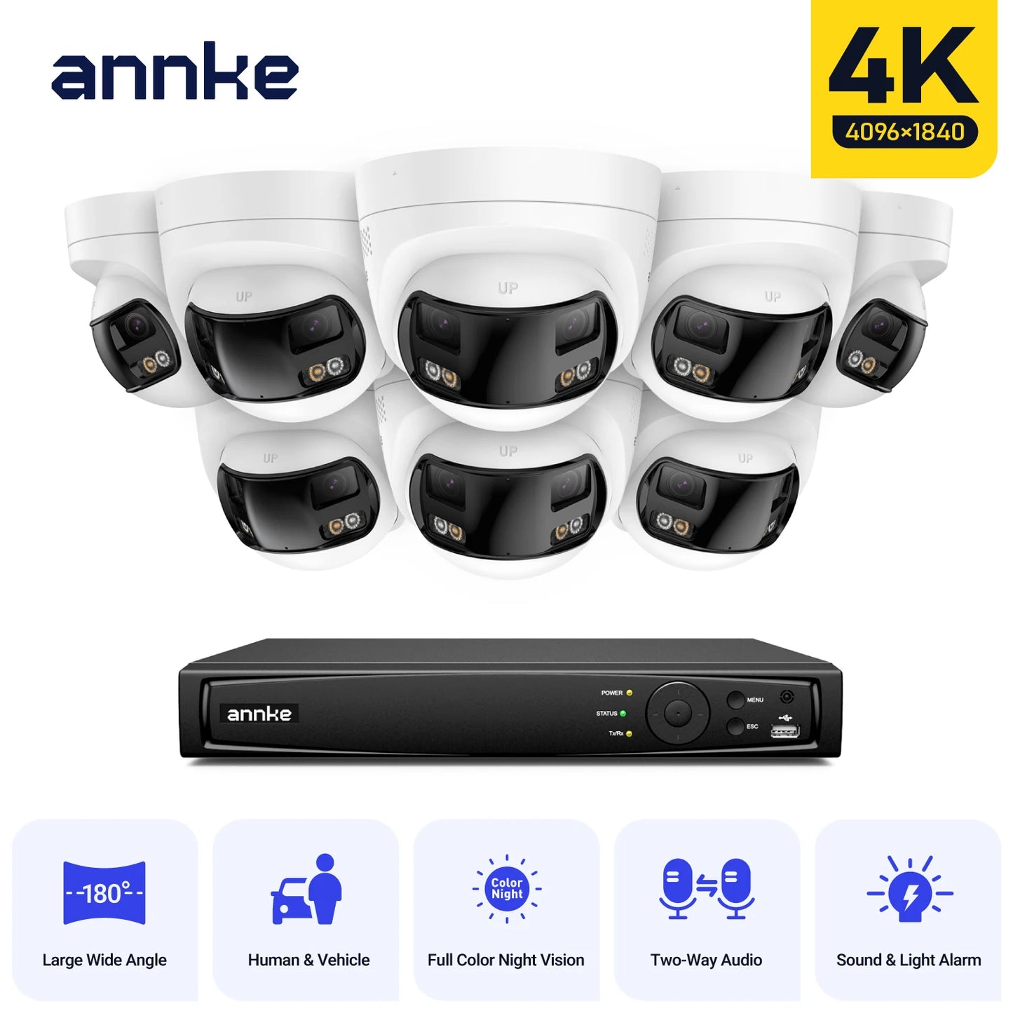 ANNKE 4K 8MP Panoramic Dual Lens Security Camera System