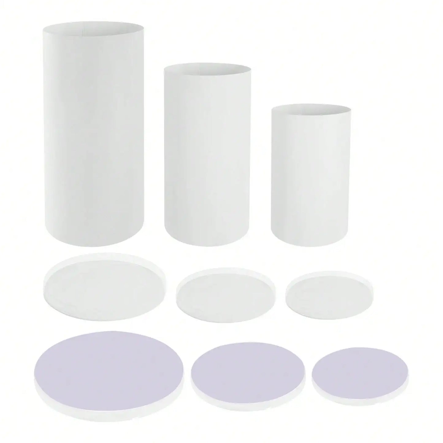 3Pcs Cylinder Pedestal Stands For Wedding Party Decor
