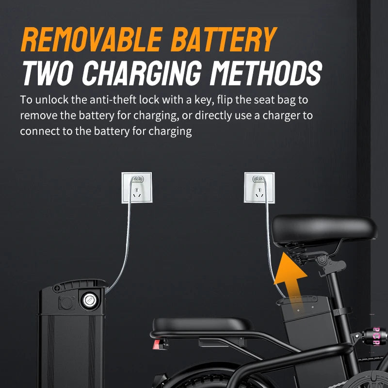 Folding Electric Bike With Brushless Motor And Triple Shock Absorption