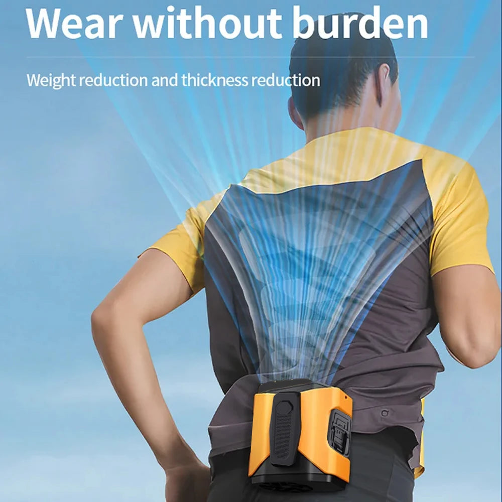 Portable Waist Fan With Power Bank LED Light For Outdoors
