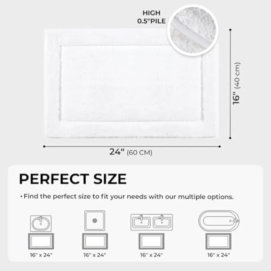 Non Slip Washable Microfiber Bath Mats for Bathroom and Shower
