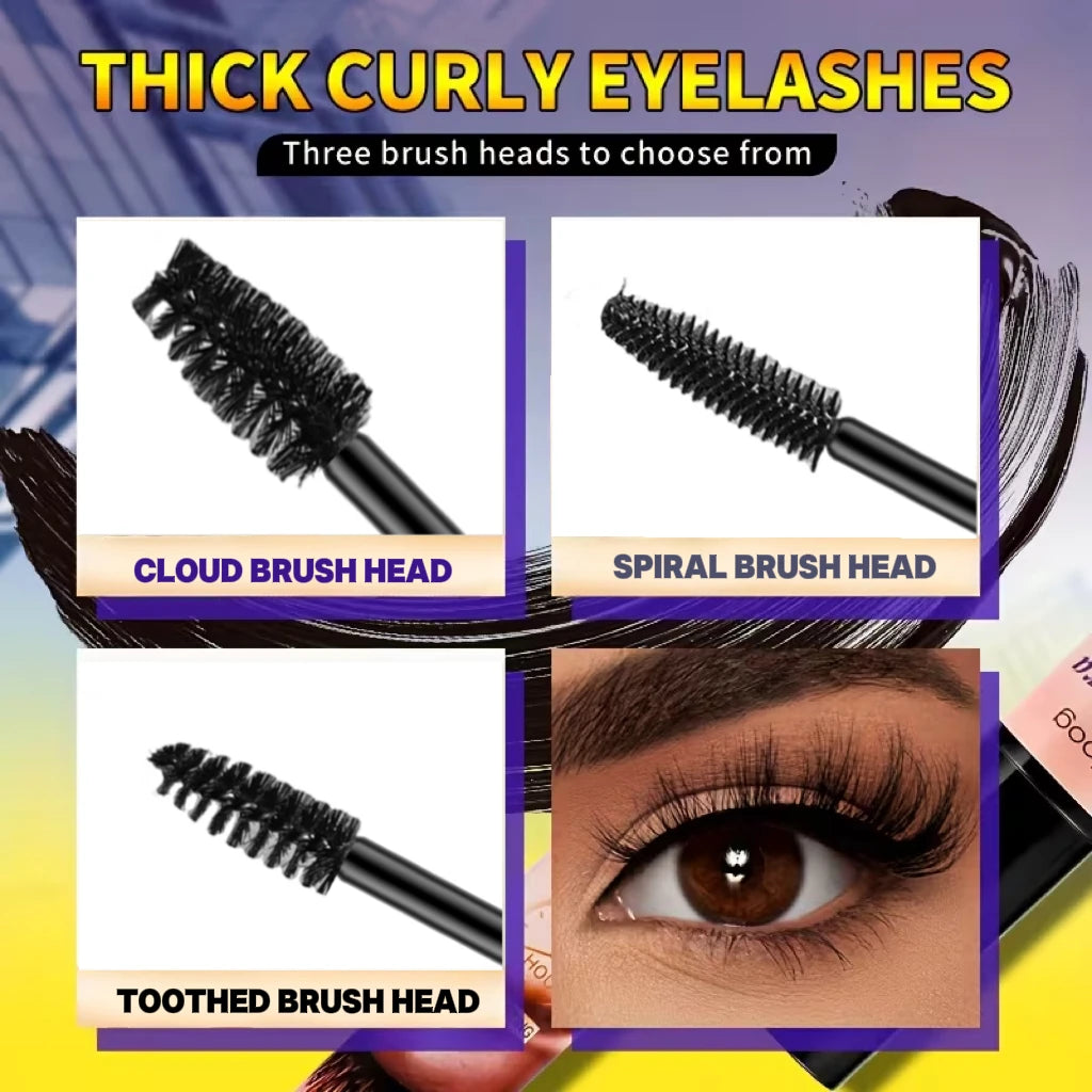 3-Pack Volumizing Mascara Set With Waterproof Long-Lasting Lashes
