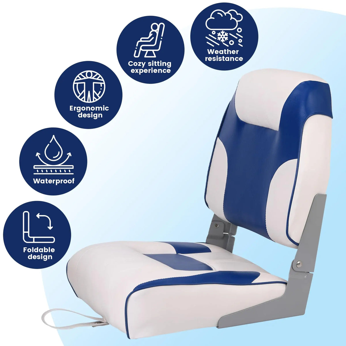 Premium Fold Down Fishing Boat Seat With Comfortable Padding
