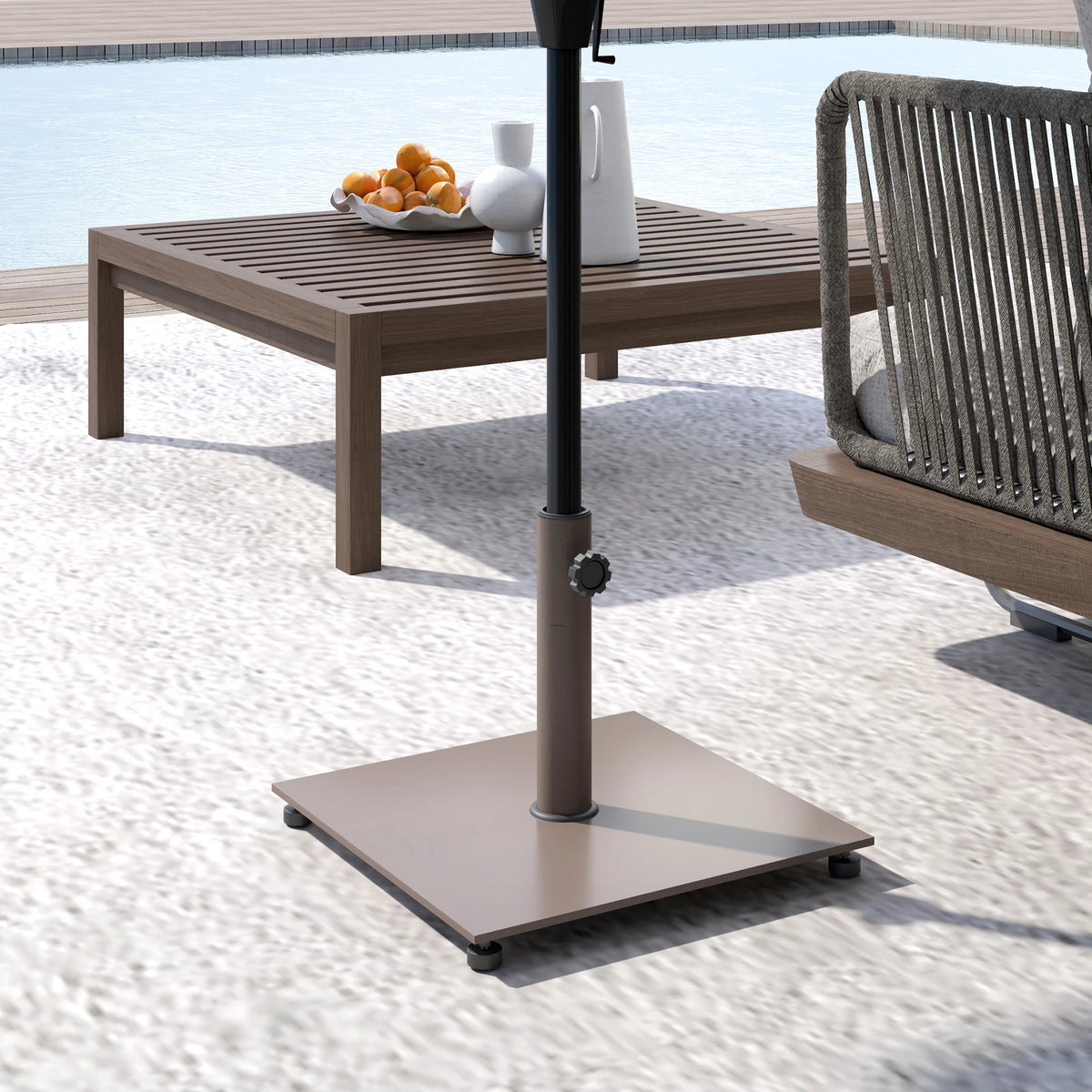 Outsunny Square Metal Patio Umbrella Base For Outdoor Use