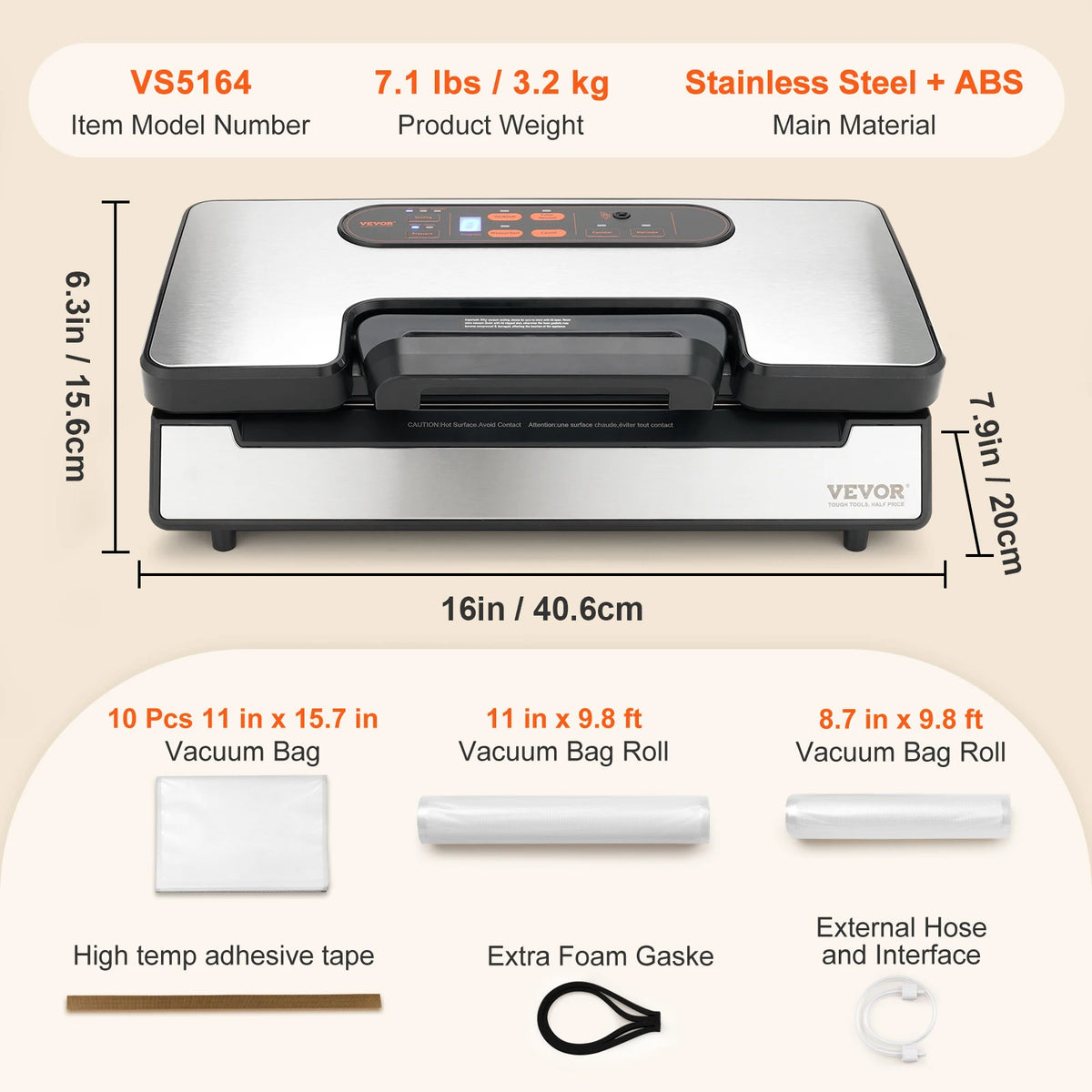 SucceBuy Electric Food Vacuum Sealer for Fresh Kitchen Packaging