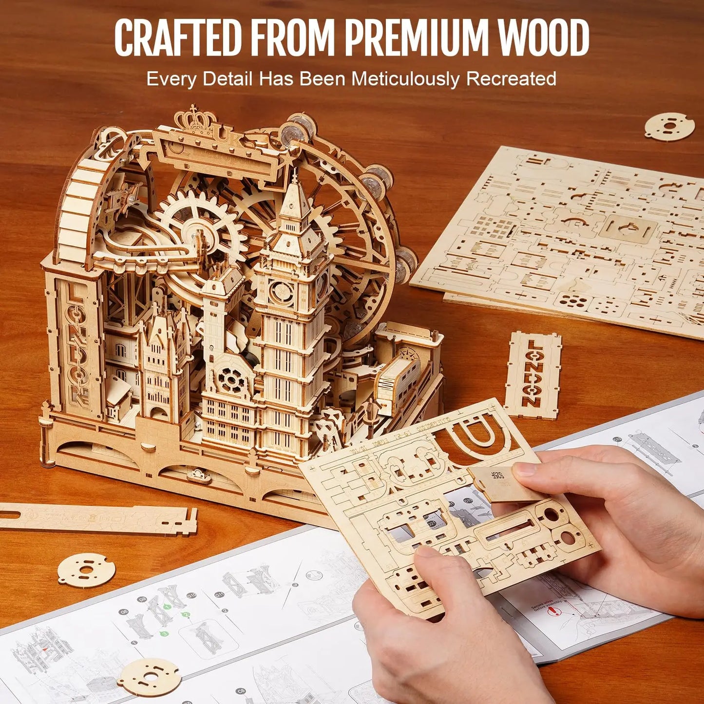Robotime Rokr Marble Travel London 3D Marble Run Wooden Puzzle