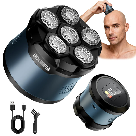 Rechargeable Smart Electric Shaver With Six Magnetic Blades