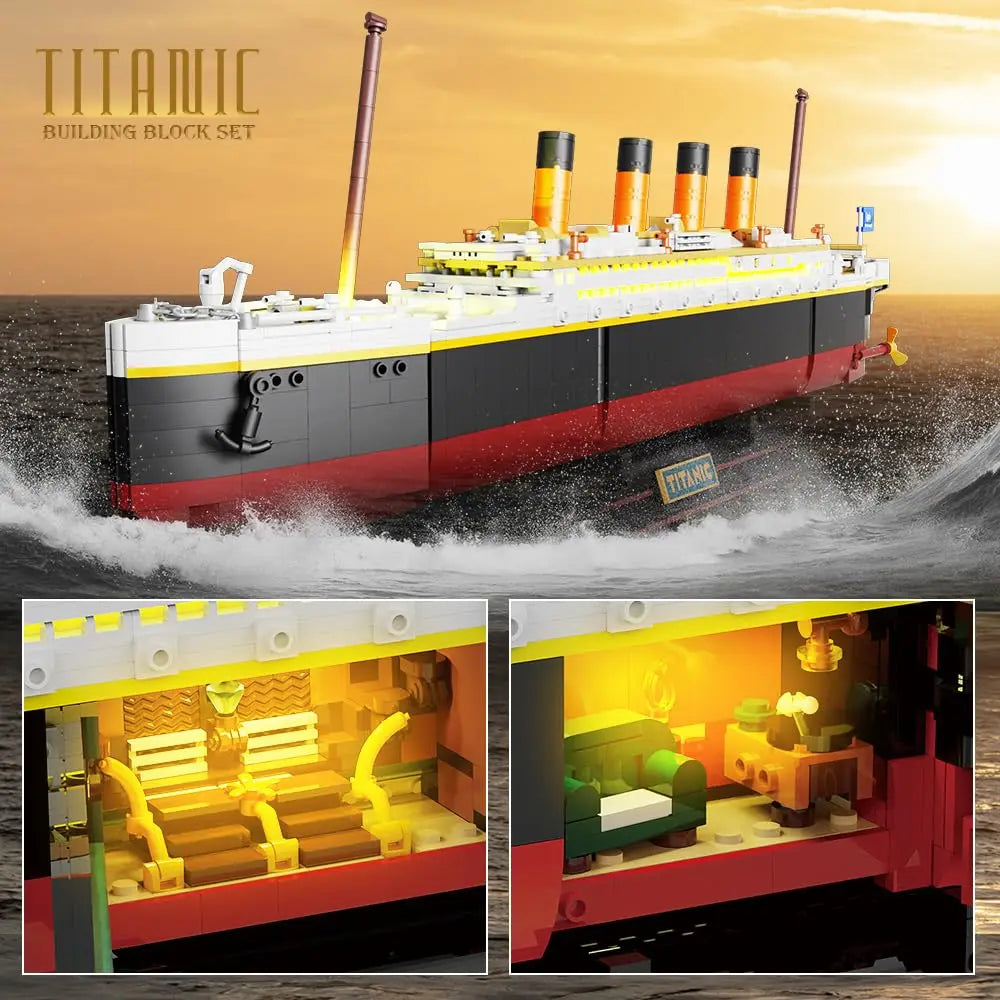 Titanic Building Set With Glacier Display Stand Mini Block Model
