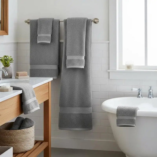 Premium 6 Piece Cotton Towel Set Highly Absorbent Quick Dry