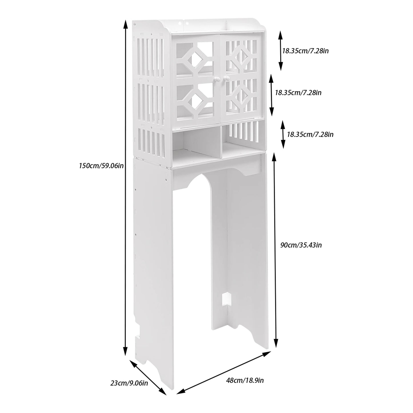 Bathroom Floor Cabinet 4 Tier Over Toilet Storage Organizer