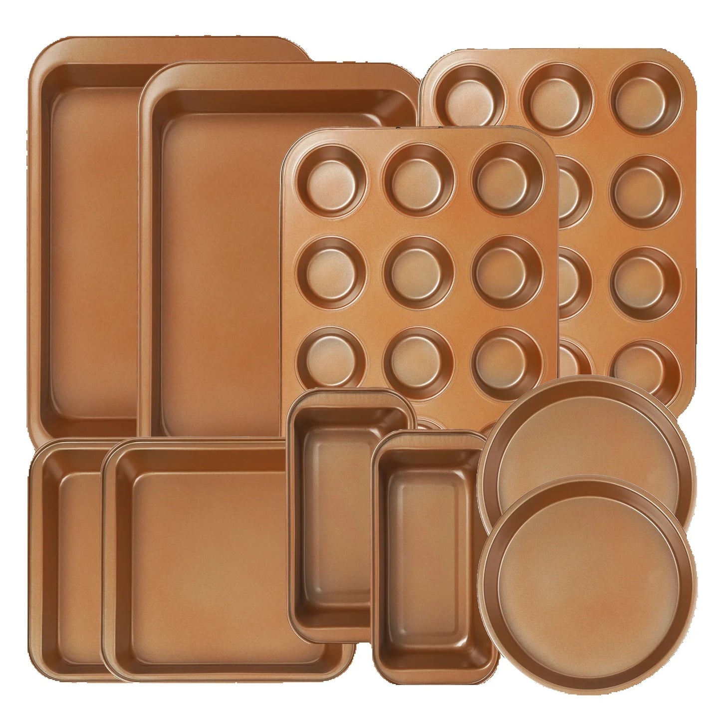 Koomade 10Pcs Nonstick Copper Carbon Steel Bakeware Set