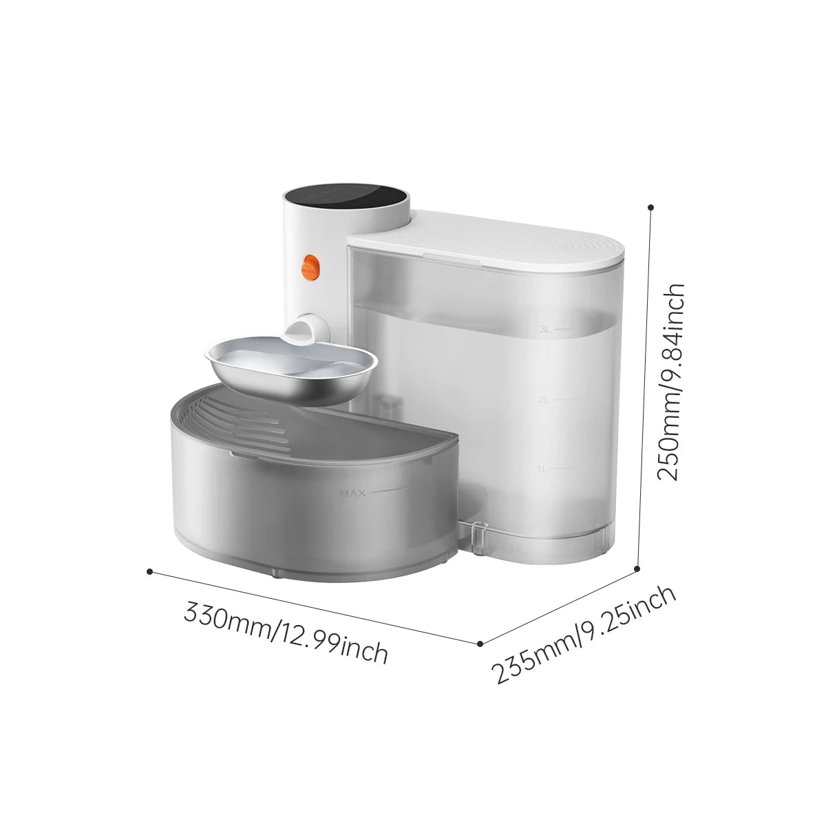 Petgravity Automatic Cat Water Dispenser Stainless Steel Drinking Bowl