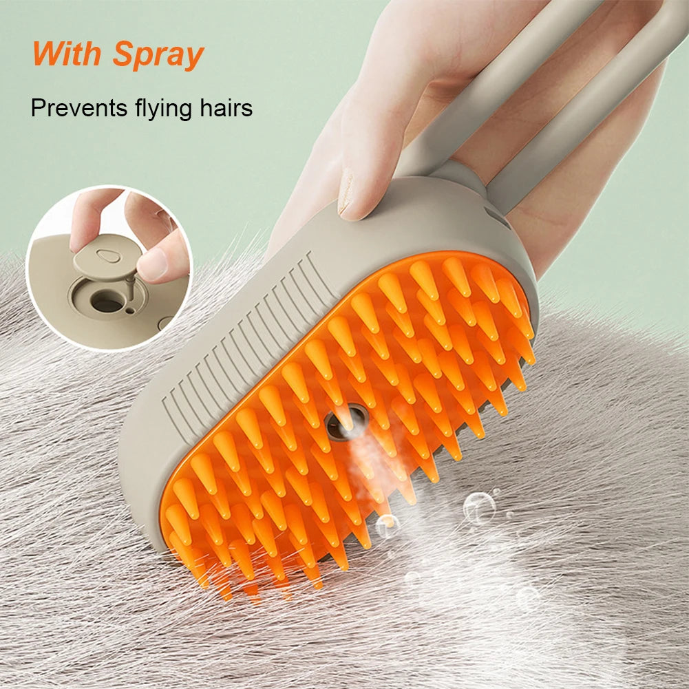 3-In-1 USB Rechargeable Pet Grooming Brush With Water Spray