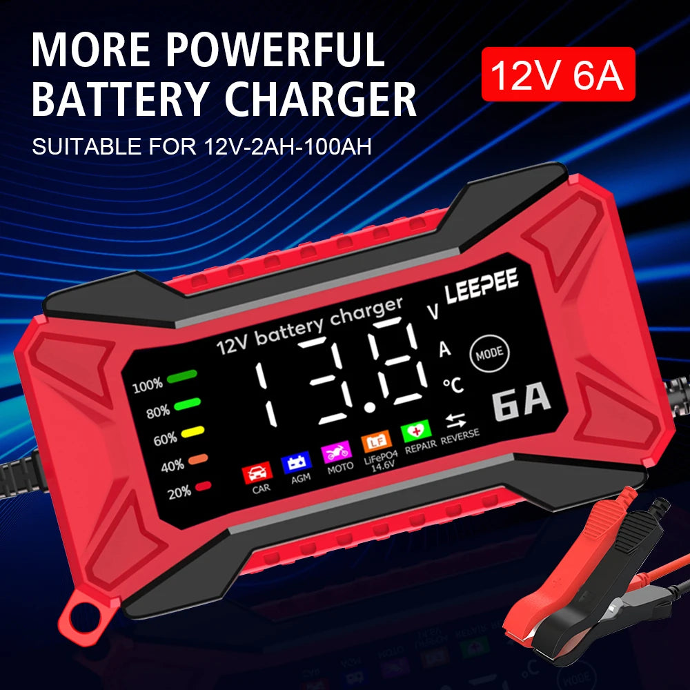 Automatic Smart Car Battery Charger Digital Lcd Pulse Repair Device
