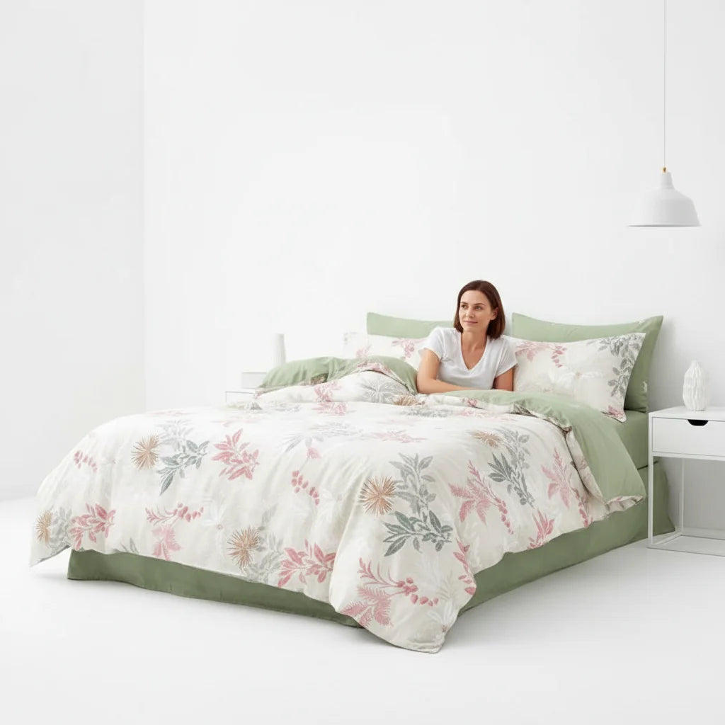 Vintage Floral Print Duvet Cover Set With Zipper Closure