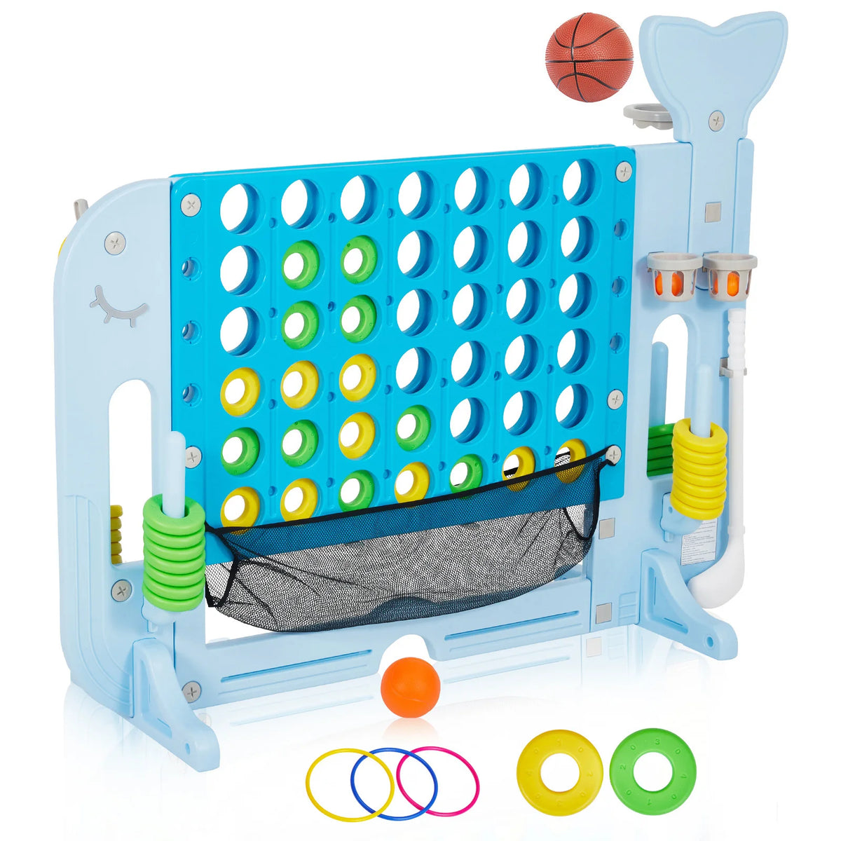Adjustable 4-In-1 Outdoor Yard Game Set For Family And Kids