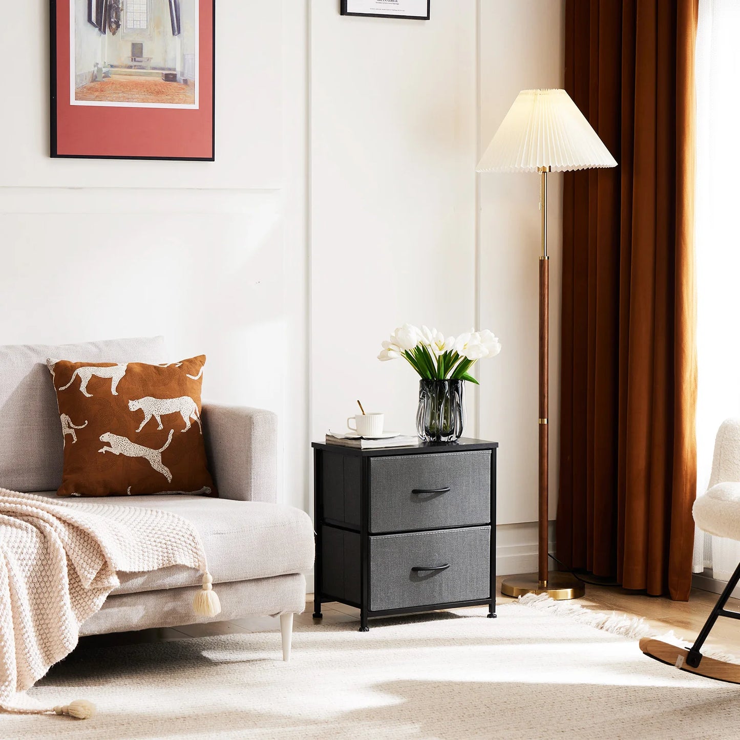 MCQ Living Room Storage Cabinet With Fabric Drawers