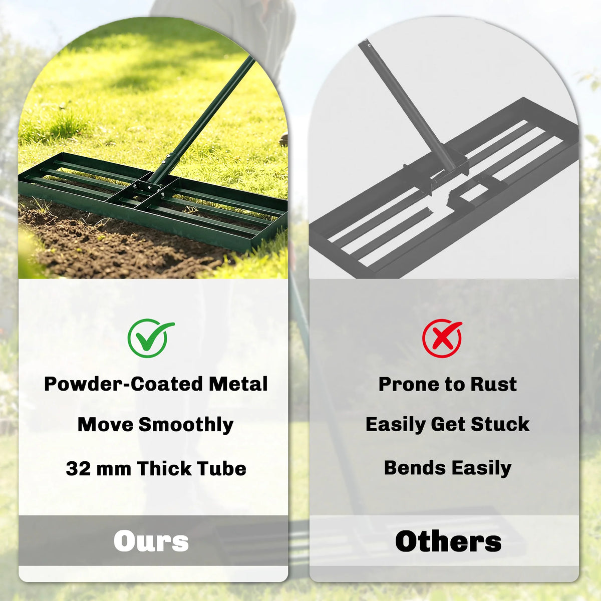 Outsunny Steel Lawn Leveling Rake For Garden Yard Maintenance
