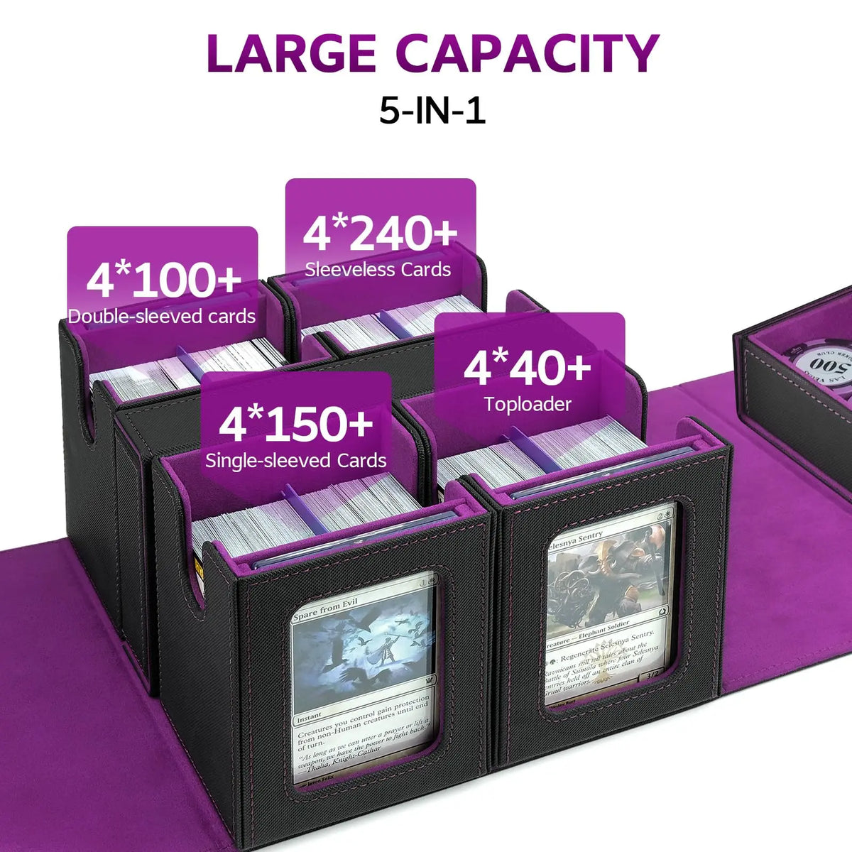 Premium Commander Deck Box With Dice Tray And Card Storage