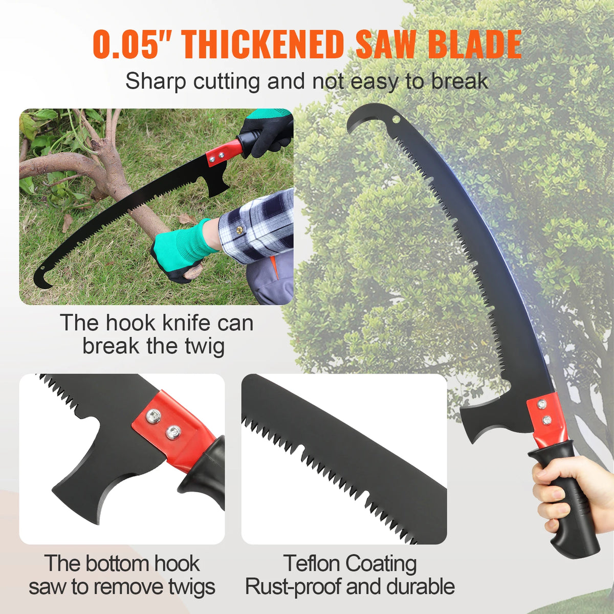 SucceBuy Extendable Manual Pole Saw for Tree Pruning