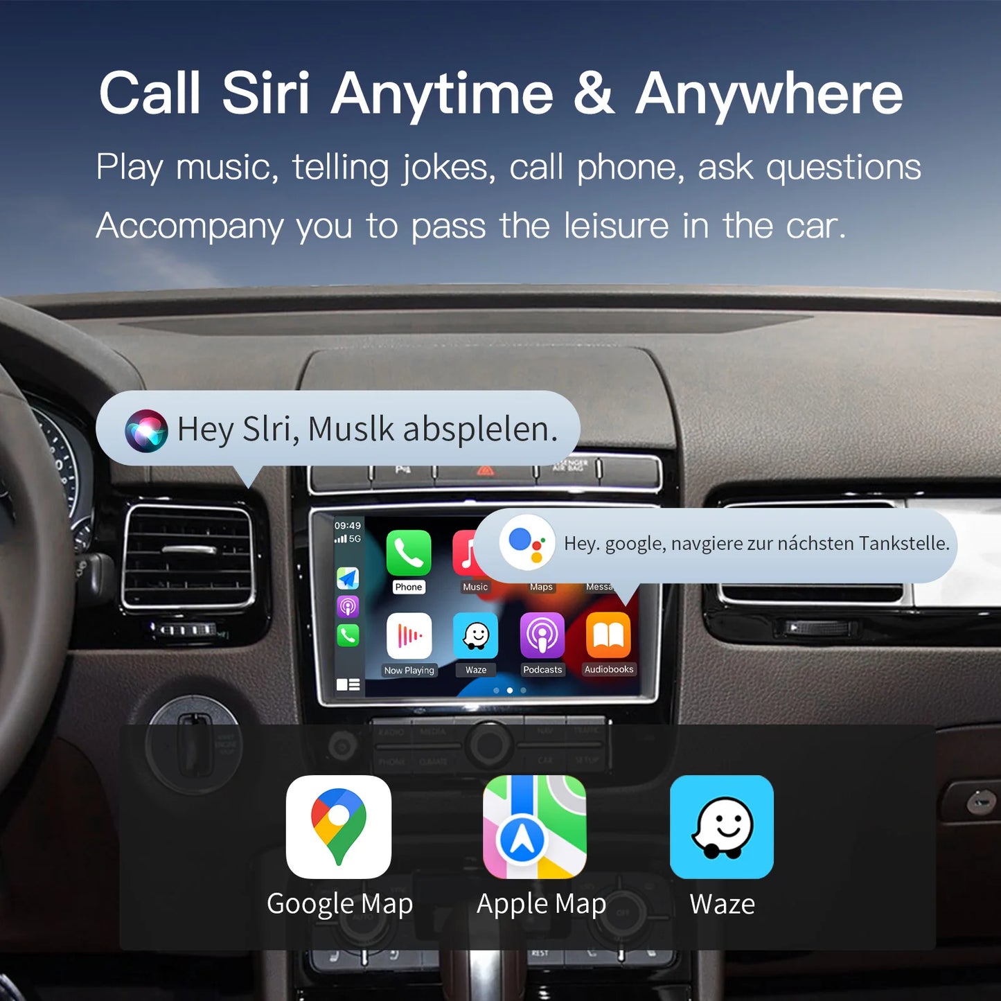 AutoABC Wireless CarPlay Android Auto For VW Touareg RNS850