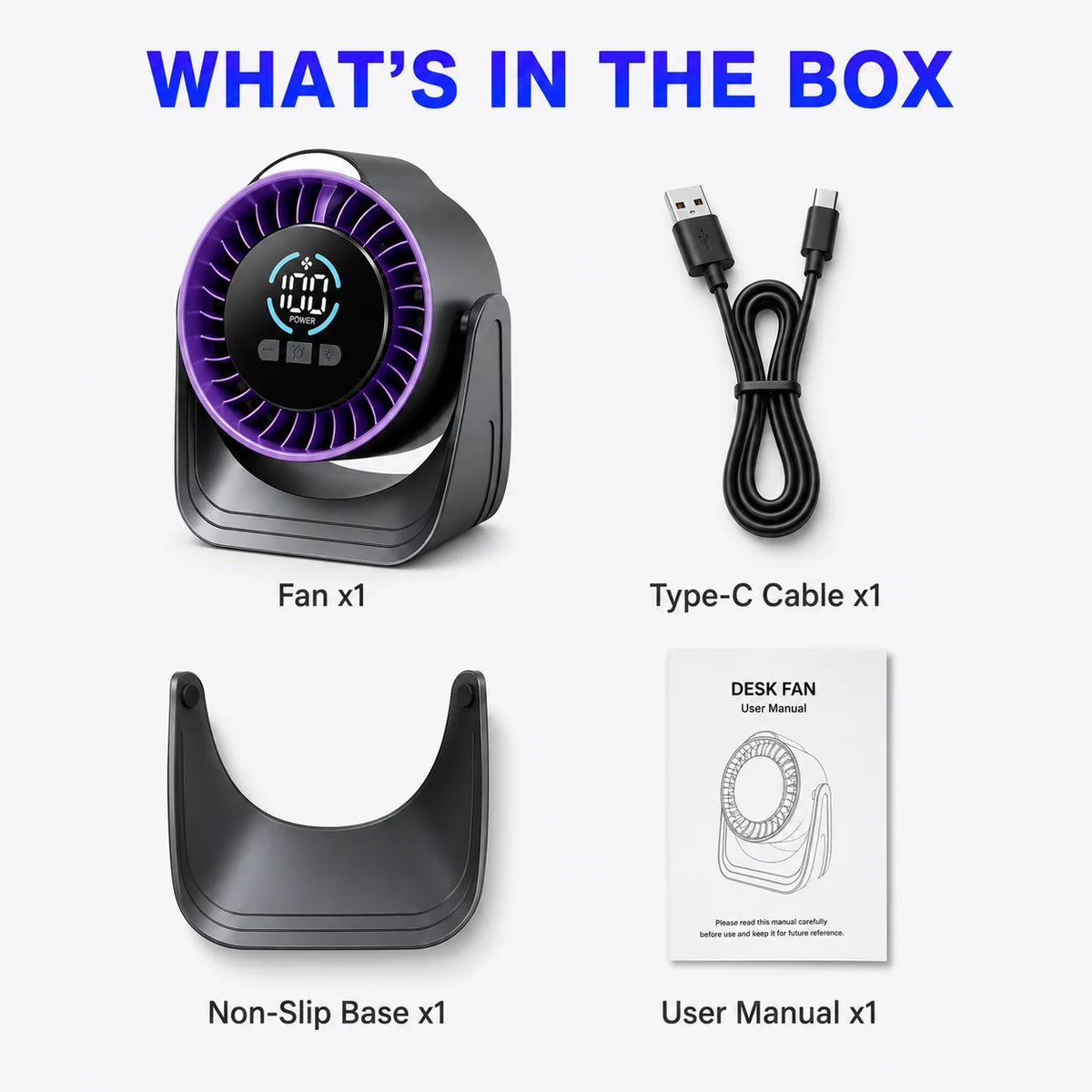 USB Circulation Fan With Natural Wind And Night Light