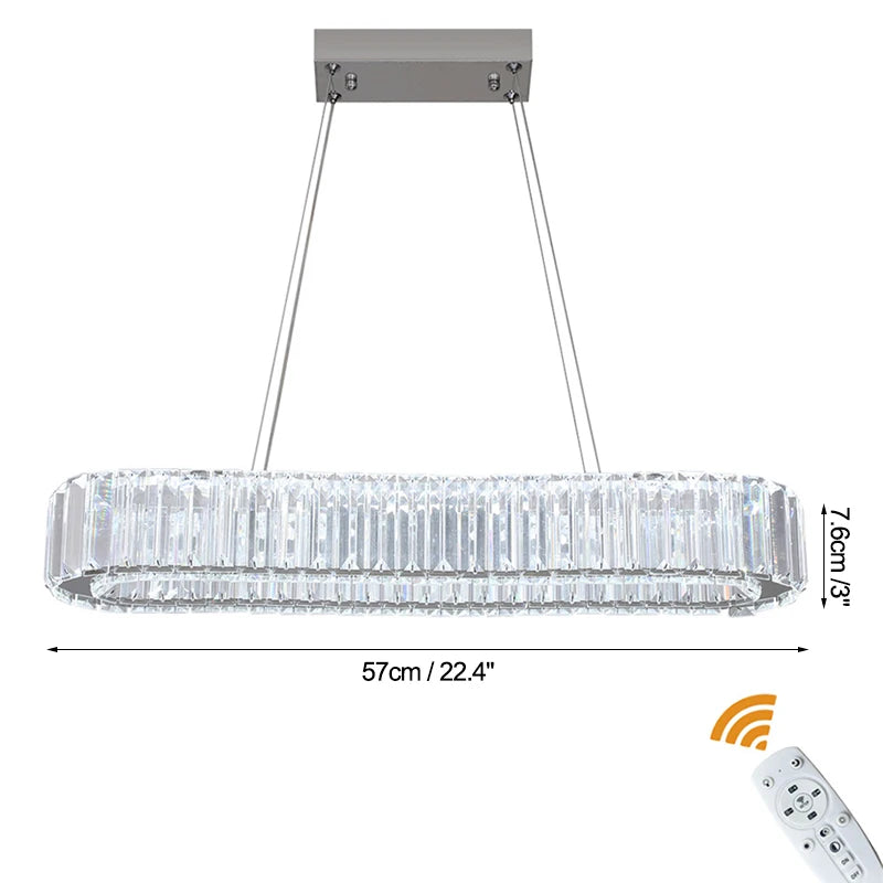 GreeLustr Modern Crystal LED Chandelier With Dimmable Remote