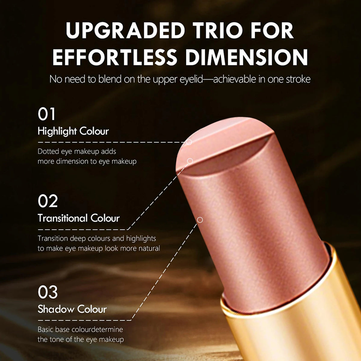 ZaiDoc Three In One Glitter Shimmer Cream Eyeshadow Stick